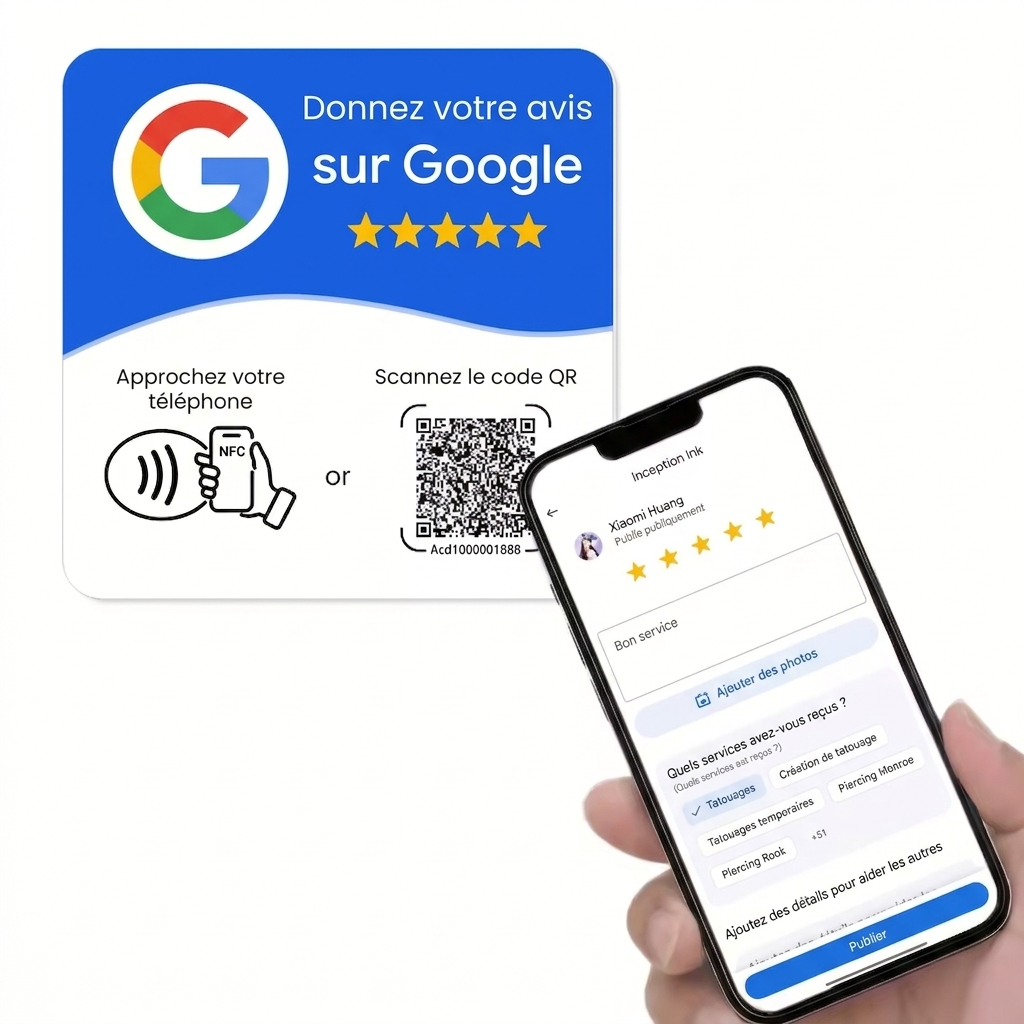 Plaque NFC avis Google — 12 cm adhésive